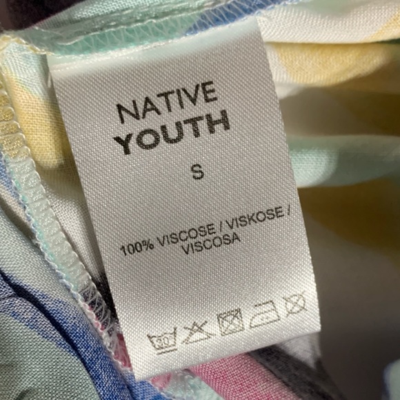 Native Youth Colorful Print Geometric Shapeless Retro Jumpsuit Size S Small NWT - Picture 5 of 9
